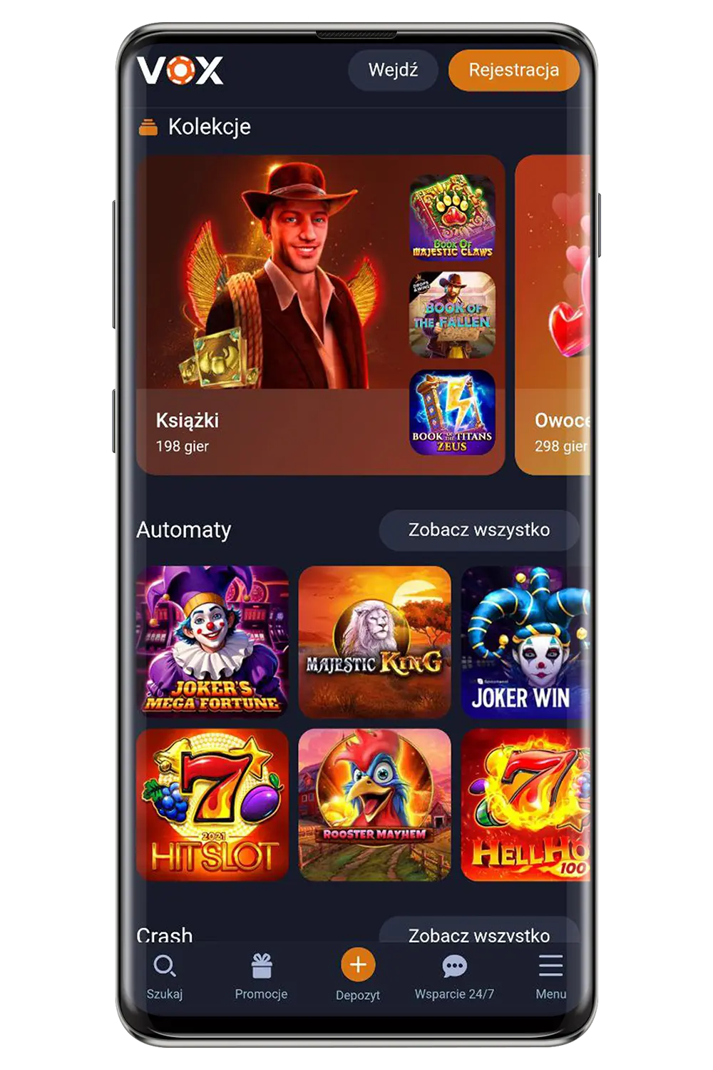 Zrzuty ekranu z oficjalnej strony internetowej Vox