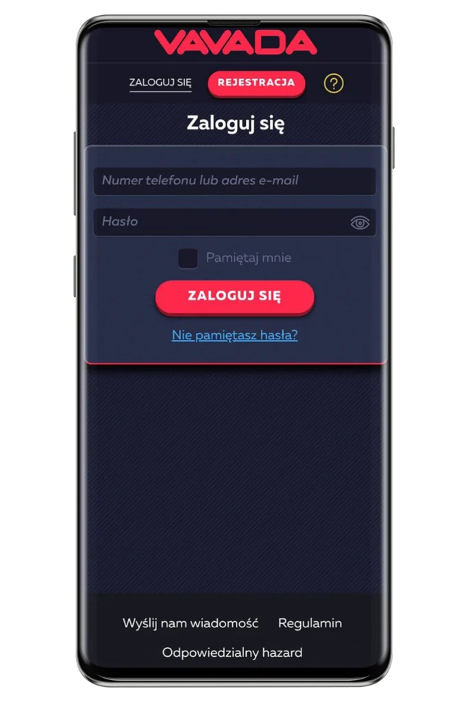 Zrzuty ekranu z oficjalnej strony internetowej kasyna Vavada