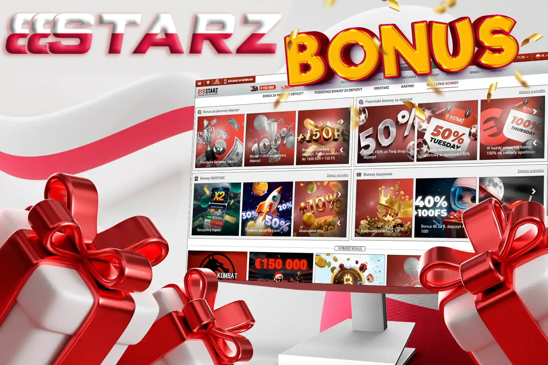 Zdobądź mnóstwo bonusów w 888Starz