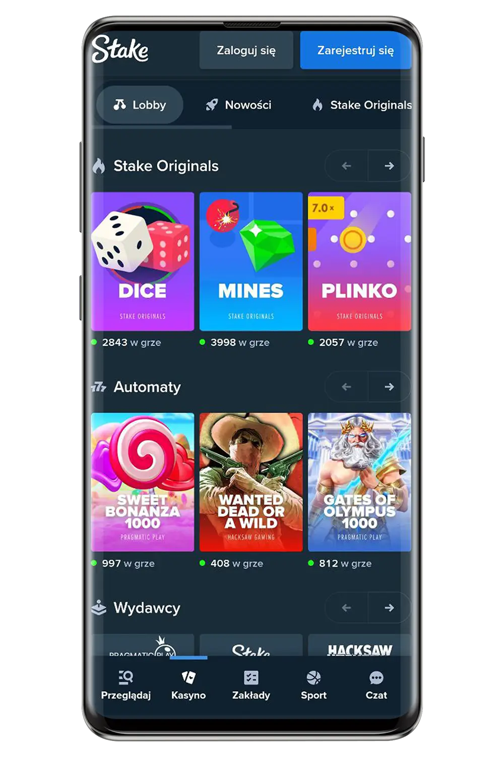 Kasyno Stake na urządzeniu mobilnym